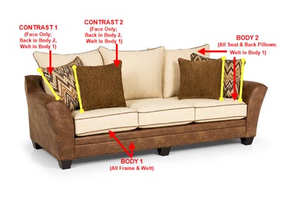 Image for Performance Fabric Sofa w/ 4 Pillows
