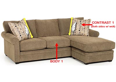 Image for Performance Fabric Sofa Chaise w/ 2 Pillows