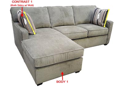 Image for Performance Fabric Sofa Chaise w/ 2 Pillows