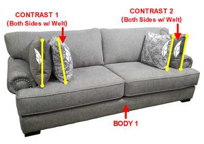 Image for Performance Fabric Sofa w/ 4 Pillows