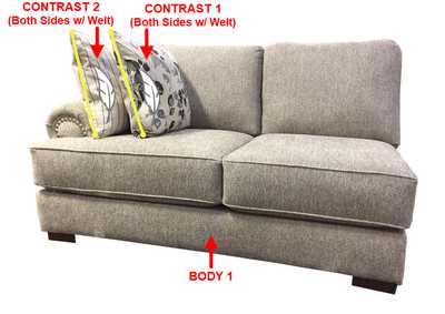 Image for Value Selection LSF 1 Arm Loveseat w/ 2 Pillows