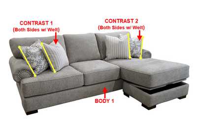 Image for Performance Fabric Sofa Chaise w/Stor w/ 4 Pillows