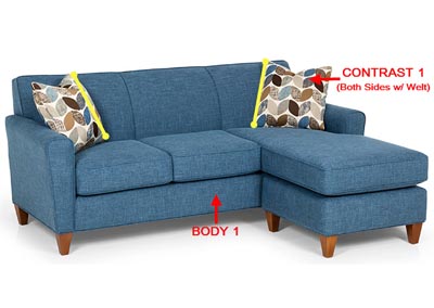 Image for Performance Fabric Sofa Chaise w/ 2 Pillows