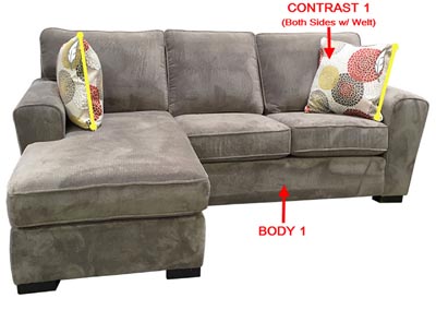 Image for Performance Fabric Sofa Chaise w/ 2 Pillows