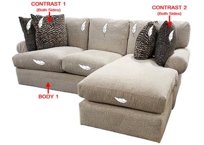 Image for Performance Fabric Sofa Chaise w/ 4 Pillows