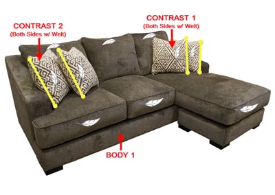 Image for Performance Fabric Sofa Chaise w/ 4 Pillows