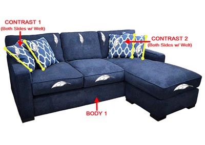 Image for Performance Fabric Sofa Chaise w/ 4 Pillows
