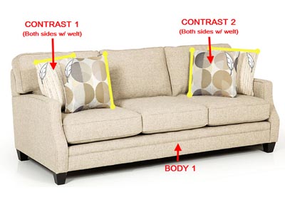 Image for Performance Fabric Sofa w/ 4 Pillows