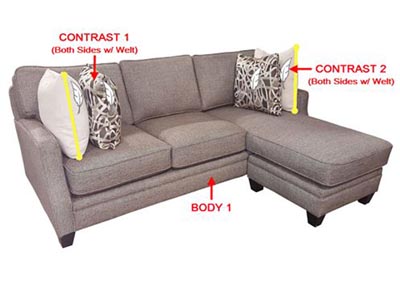 Image for Performance Fabric Sofa Chaise w/ 4 Pillows