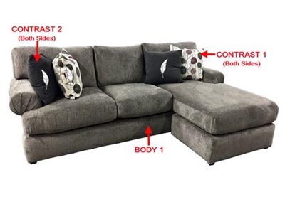 Image for Performance Fabric Sofa Chaise w/ 4 Pillows