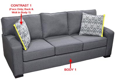 Image for Performance Queen Fabric Sleeper Sofa Gel w/ 2 Pillows