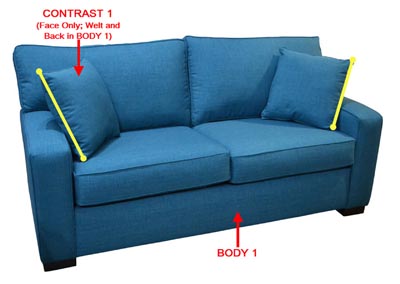 Image for Performance Full Fabric Sleeper Sofa Gel w/ 2 Pillows