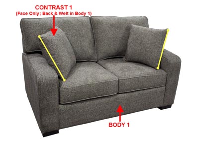 Image for Performance Twin Fabric Sleeper Sofa Gel w/ 2 Pillows