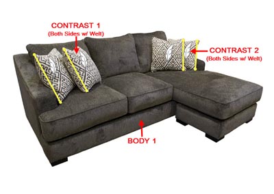 Image for Performance Fabric Sofa Chaise w/ Storage w/ 4 Pillows