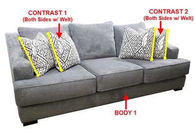 Image for Performance 3 Cushion Fabric Sofa w/ 4 Pillows