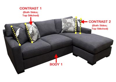 Image for Performance Fabric Sofa Chaise w/ 4 Pillows