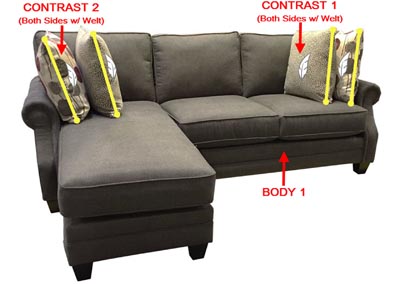 Image for Performance Fabric Sofa Chaise w/ 4 Pillows