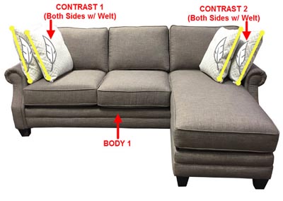 Image for Performance Fabric Sofa Chaise w/ Storage w/ 4 Pillows