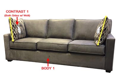 Image for Performance Fabric Sofa w/ 2 Pillows