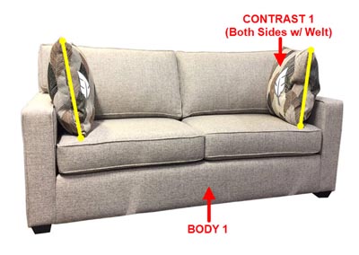 Image for Performance Loft Fabric Sofa w/ 2 Pillows