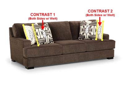 Image for Performance Large Fabric Sofa w/ 4 Pillows
