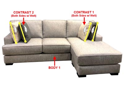 Image for Performance Fabric Sofa Chaise w/ 4 Pillows