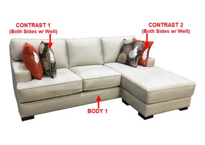 Image for Performance Fabric Sofa Chaise w/ Storage w/ 4 Pillows