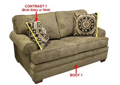Image for Performance Twin Fabric Sleeper Sofa Gel w/ 2 Pillows