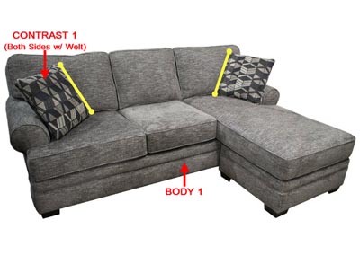Image for Performance Fabric Sofa Chaise w/ 2 Pillows