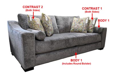 Image for Performance Fabric Sofa w/ 4 Pillows