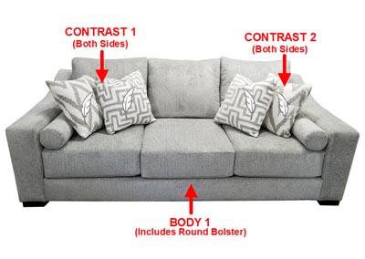 Image for Performance Large Fabric Sofa w/ 4 Pillows
