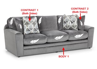 Image for Performance Fabric Sofa w/ 4 Pillows