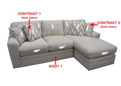 Image for Performance Fabric Sofa Chaise w/ 4 Pillows