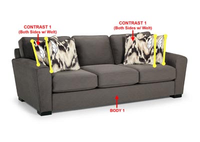 Image for Performance Fabric Sofa w/ 4 Pillows
