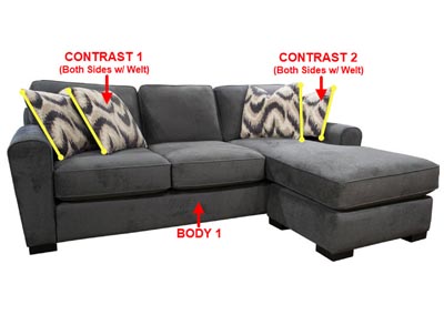 Image for Performance Fabric Sofa Chaise w/ Storage w/ 4 Pillows