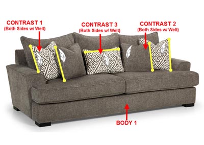 Image for Value Selection Fabric Sofa w/ 5 Pillows