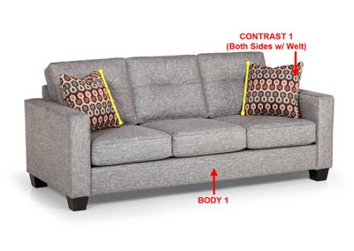 Image for Special Purchase Queen Fabric Sleeper Sofa Gel w/ 2 Pillows