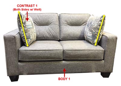 Image for Performance Twin Fabric Sleeper Sofa Gel w/ 2 Pillows