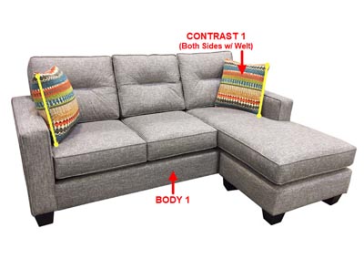 Image for Performance Fabric Sofa Chaise w/ 2 Pillows