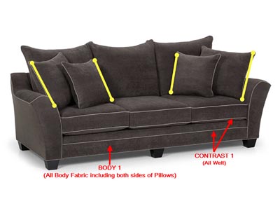 Image for Performance Fabric Sofa w/ 4 Pillows