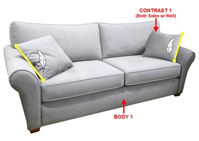 Image for Performance Loft Fabric Sofa w/ 2 Pillows