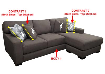 Image for Performance Fabric Sofa Chaise w/ 4 Pillows