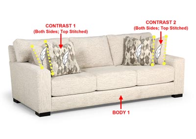 Image for Performance Large Fabric Sofa w/ 4 Pillows