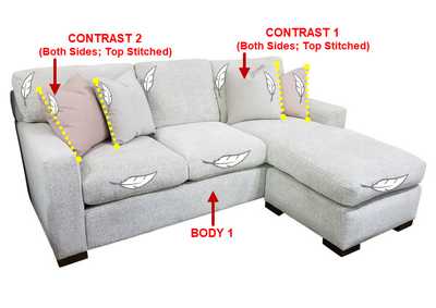Image for Performance Fabric Sofa Chaise w/ 4 Pillows
