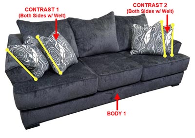 Image for Performance Fabric Sofa w/ 4 Pillows