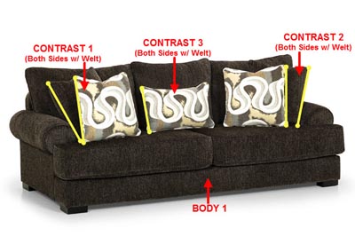 Image for Performance Fabric Sofa w/ 5 Pillows