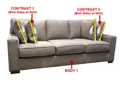 Image for Performance Fabric Sofa w/ 4 Pillows