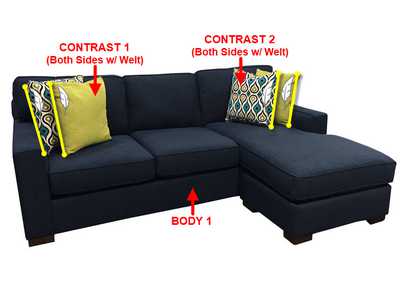Image for Performance Fabric Sofa Chaise w/ 4 Pillows