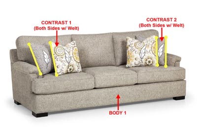 Image for Performance Fabric Sofa w/ 4 Pillows