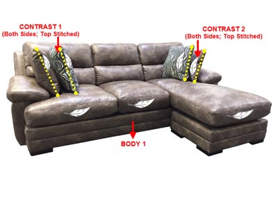 Image for Performance Fabric Sofa Chaise w/ 4 Pillows